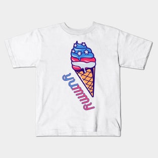 Patriotic Ice Cream Yummy USA Kids T-Shirt